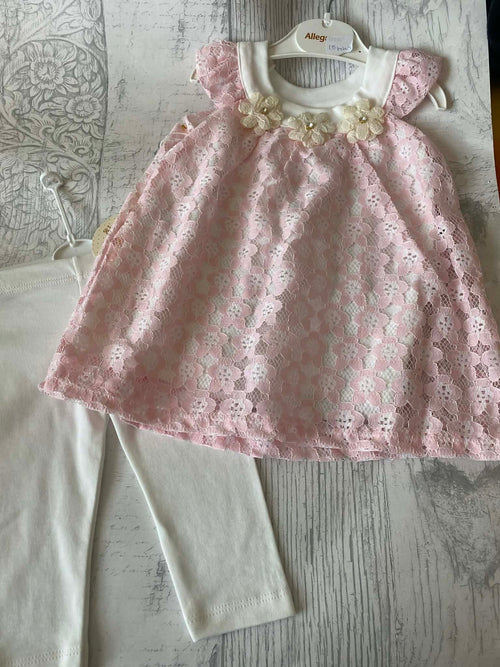 2pc Floral Lace Top & Leggings Set