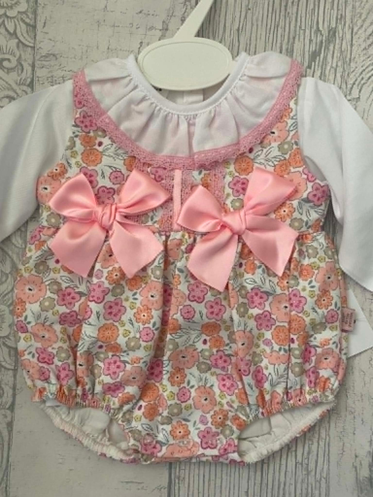 Baby Girl  2-piece Romper Set - Baby Pink