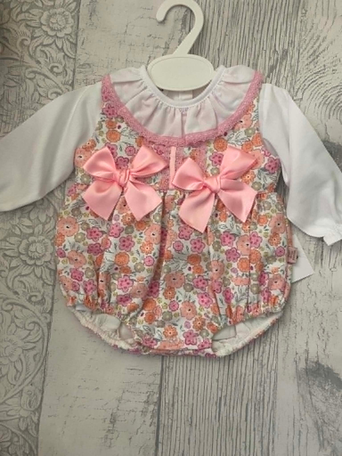 Baby Girl  2-piece Romper Set - Baby Pink